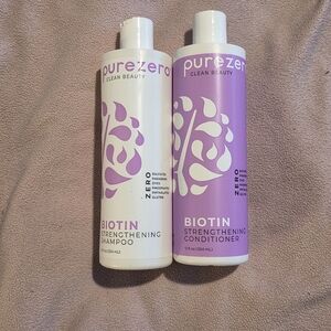 Pure Zero Biotin Strengthening Shampoo & Conditioner - White & Lavender